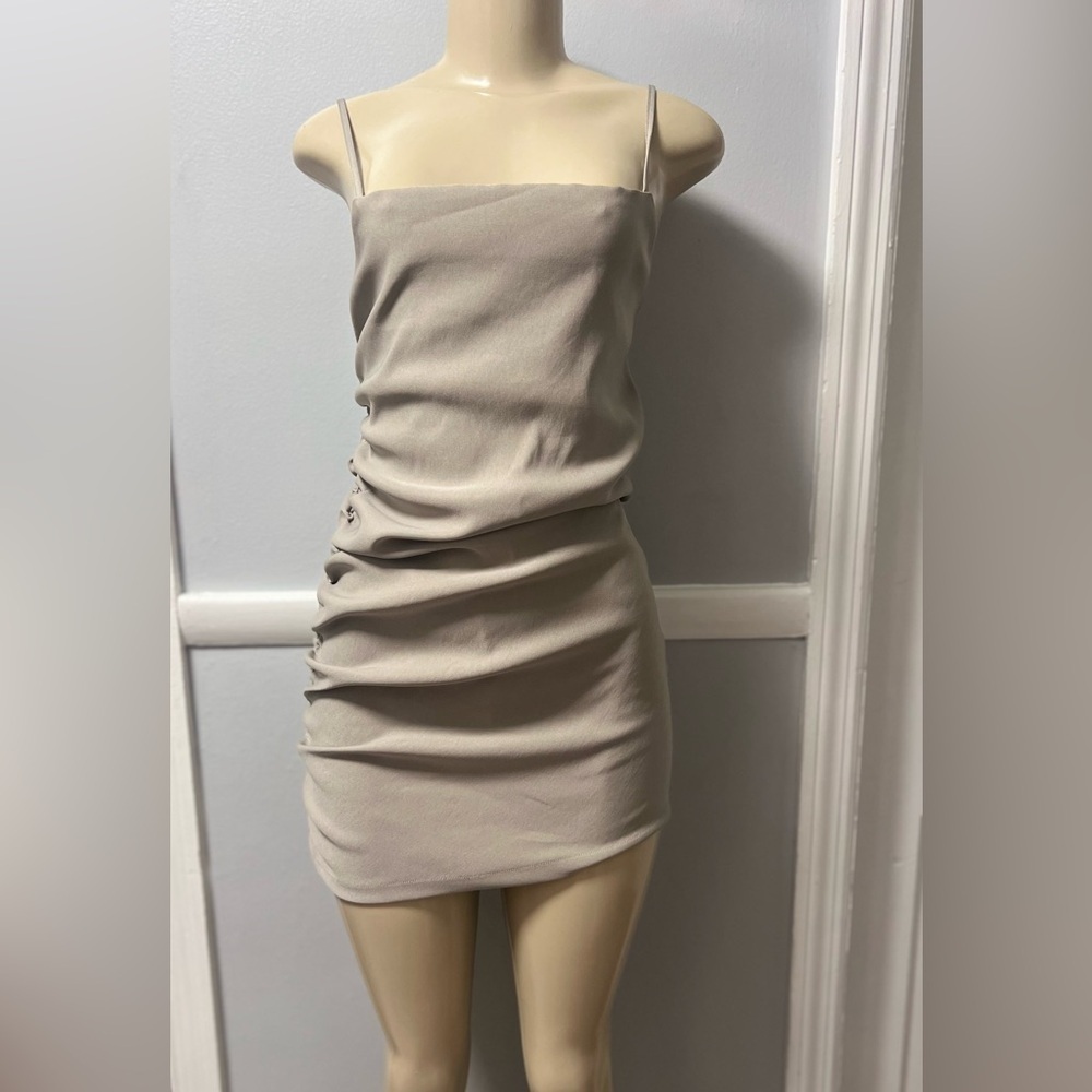 Zara Taupe Mini Dress - Picture 2 of 5